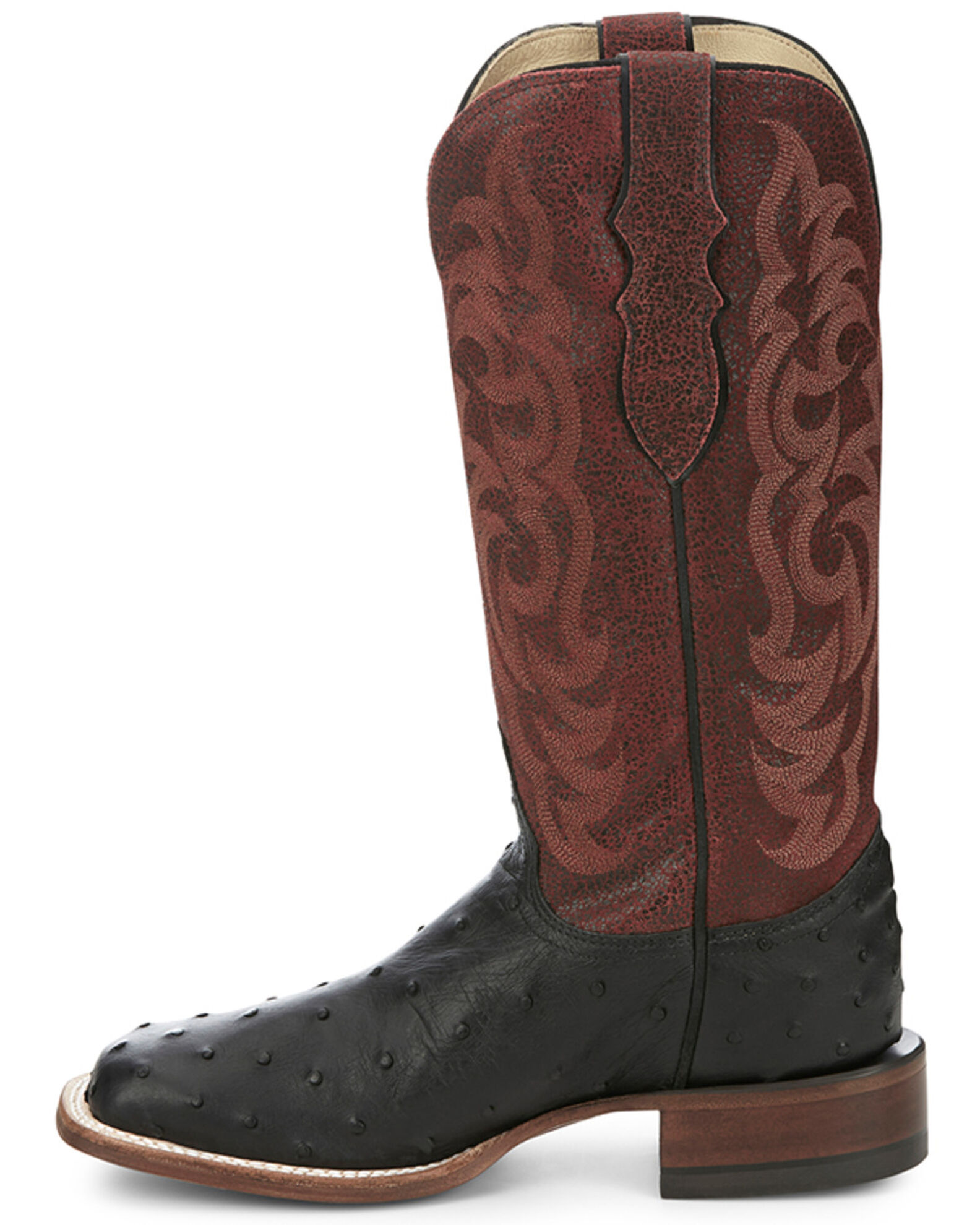 Justin Women s Exotic Full Quill Ostrich Western Boots Broad Square