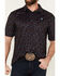 Image #3 - Ariat Men's Palm Tree Print Short Sleeve Performance Polo Shirt, Black, hi-res