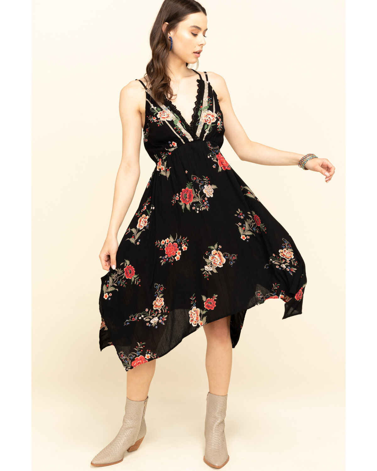 floral hanky hem dress