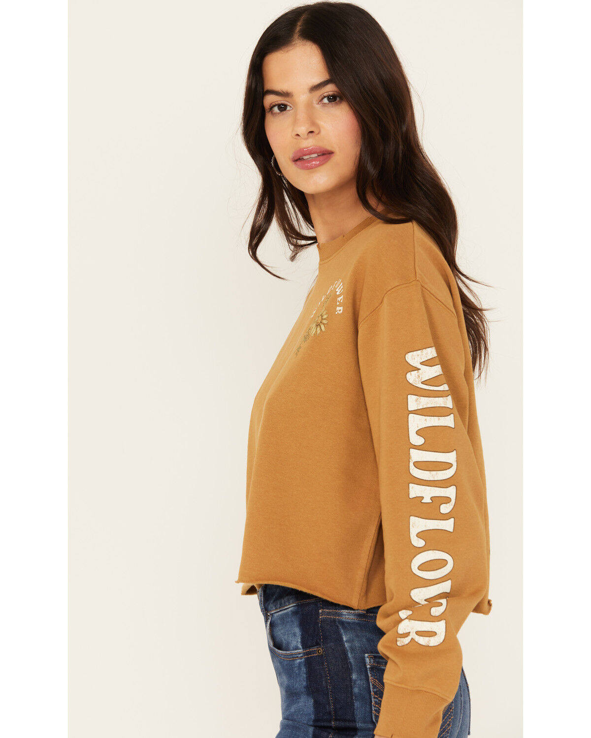Image #2 - Cleo + Wolf Women's Wildflower Washed Cropped Sweatshirt, , hi-res