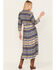 Image #4 - Stetson Women's Serape Stripe Print Long Sleeve Midi Dress, Blue, hi-res
