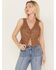 Image #1 - Shyanne Women's Embellished Leather Vest, Brown, hi-res