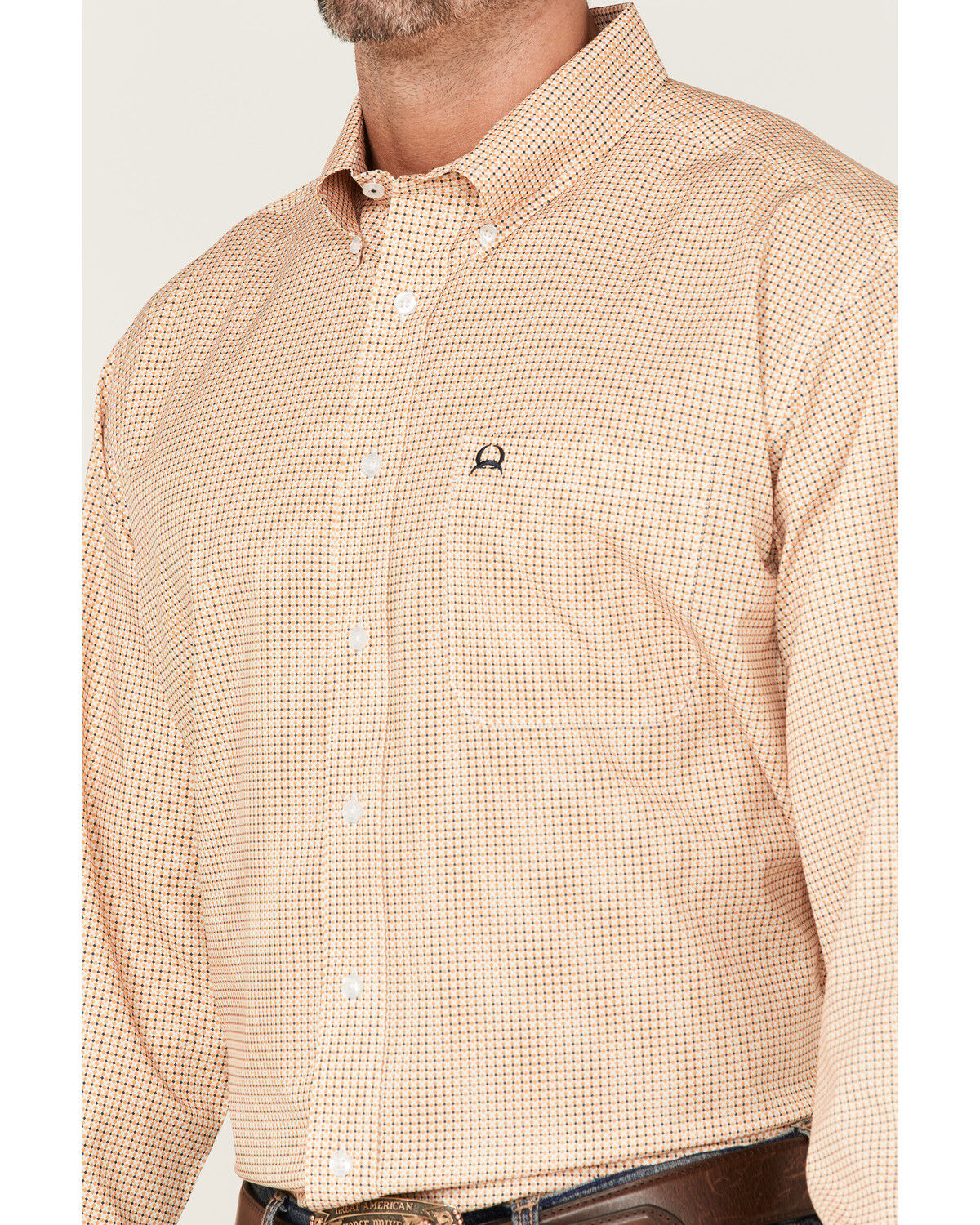 Image #3 - Cinch Men's ARENAFLEX® Small Plaid Long Sleeve Button Down Western Shirt, White, hi-res
