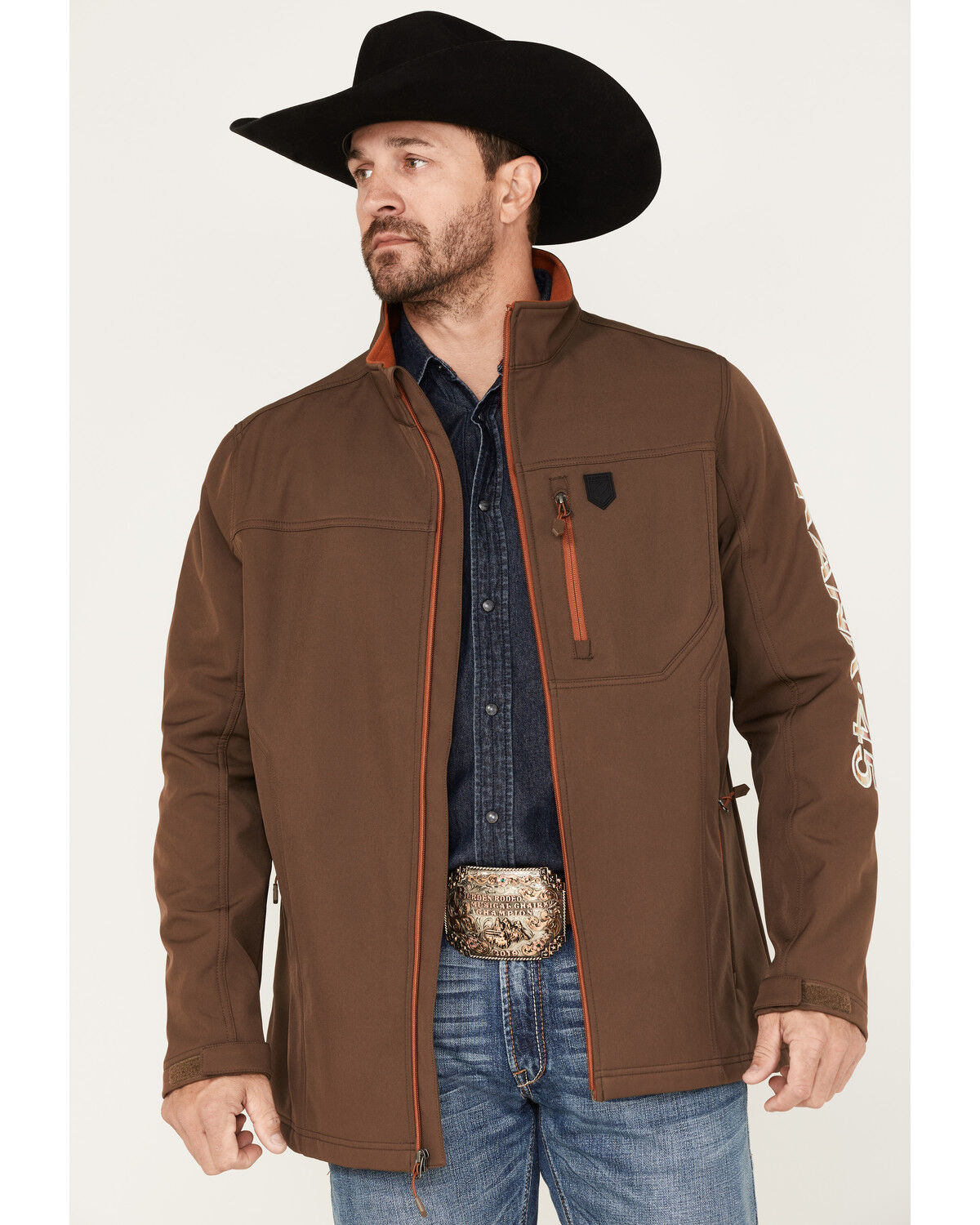 Image #1 - RANK 45® Men's Bronco Striped Embellished Softshell Jacket, , hi-res