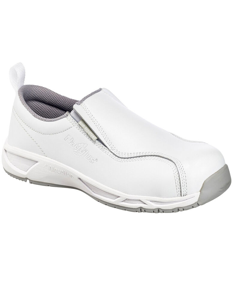 Nautilus Men's Slip Resistant Athletic Work Shoes - Composite Toe, White, hi-res