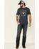 Moonshine Spirit Men's Framed Skull Graphic T-Shirt , Navy, hi-res
