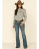 Image #5 - Wrangler Women's Solid Long Sleeve Snap Denim Shirt, Grey, hi-res