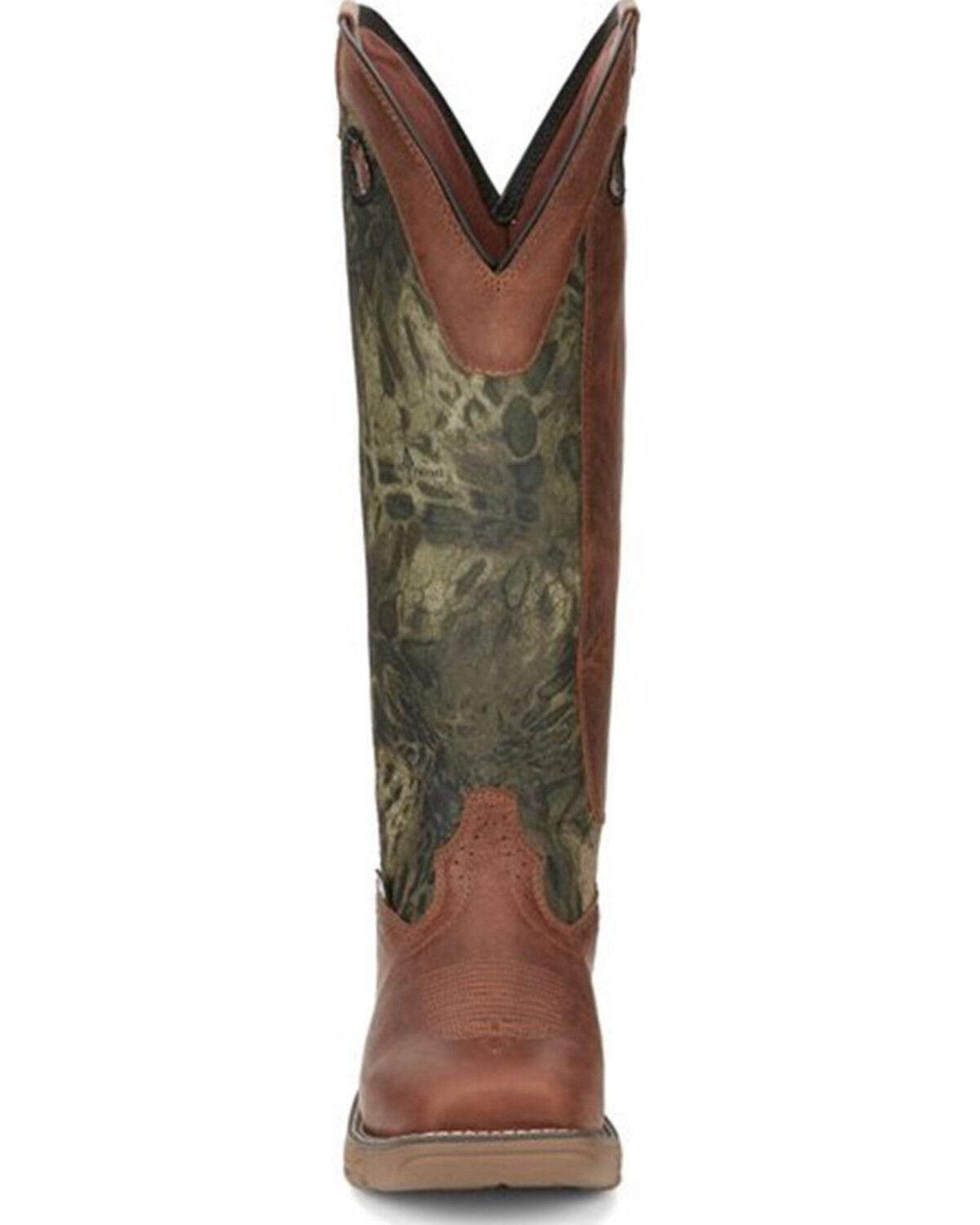Image #4 - Justin Men's Rush Strike Camo Shaft Leather Pull On Snake Boots - Square Toe, , hi-res