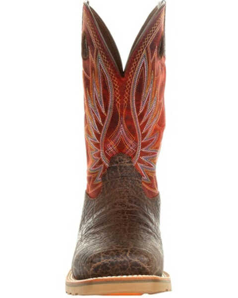 Image #5 - Durango Men's Maverick Pro Western Work Boots - Steel Toe, Red, hi-res