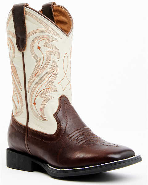 RANK 45® Boys' Austin Western Boots - Broad Square Toe, Ivory, hi-res