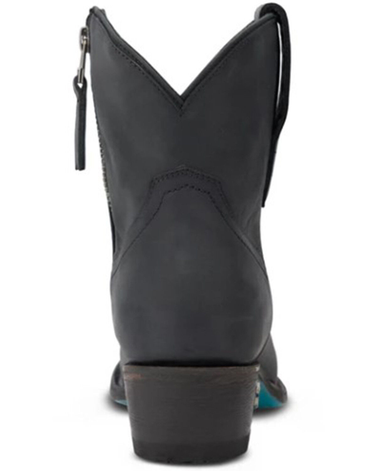 Image #5 - Lane Women's Plain Jane Western Booties - Round Toe, Black, hi-res