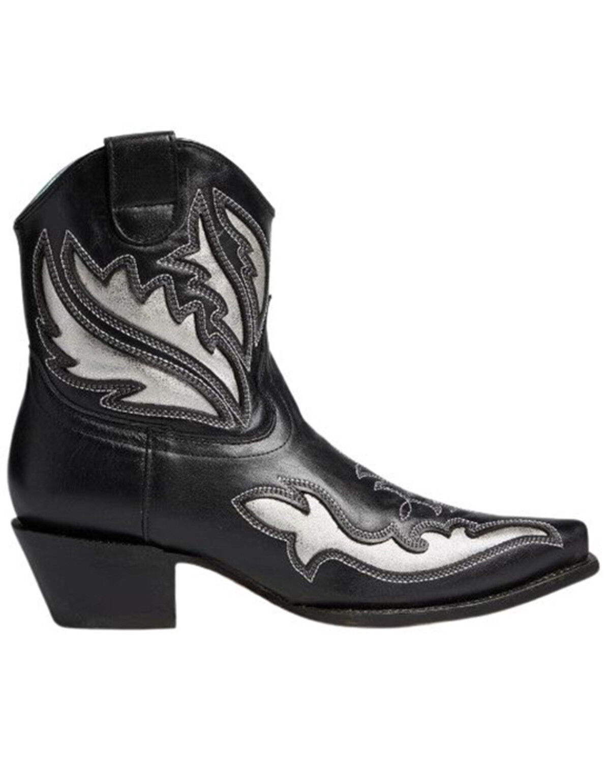 Image #2 - Corral Women's Inlay And Embroidered Booties - Snip Toe, Black, hi-res