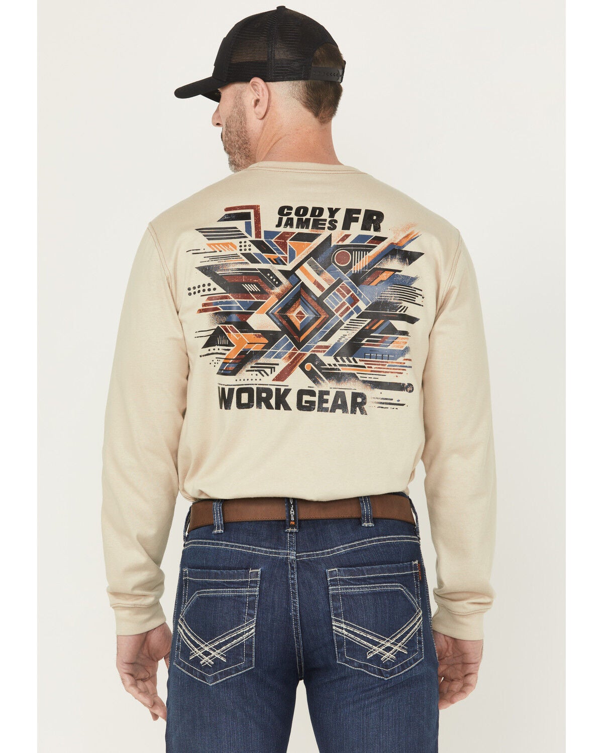Image #1 - Cody James Men's FR Thrasher Long Sleeve Graphic Work Shirt, Tan, hi-res