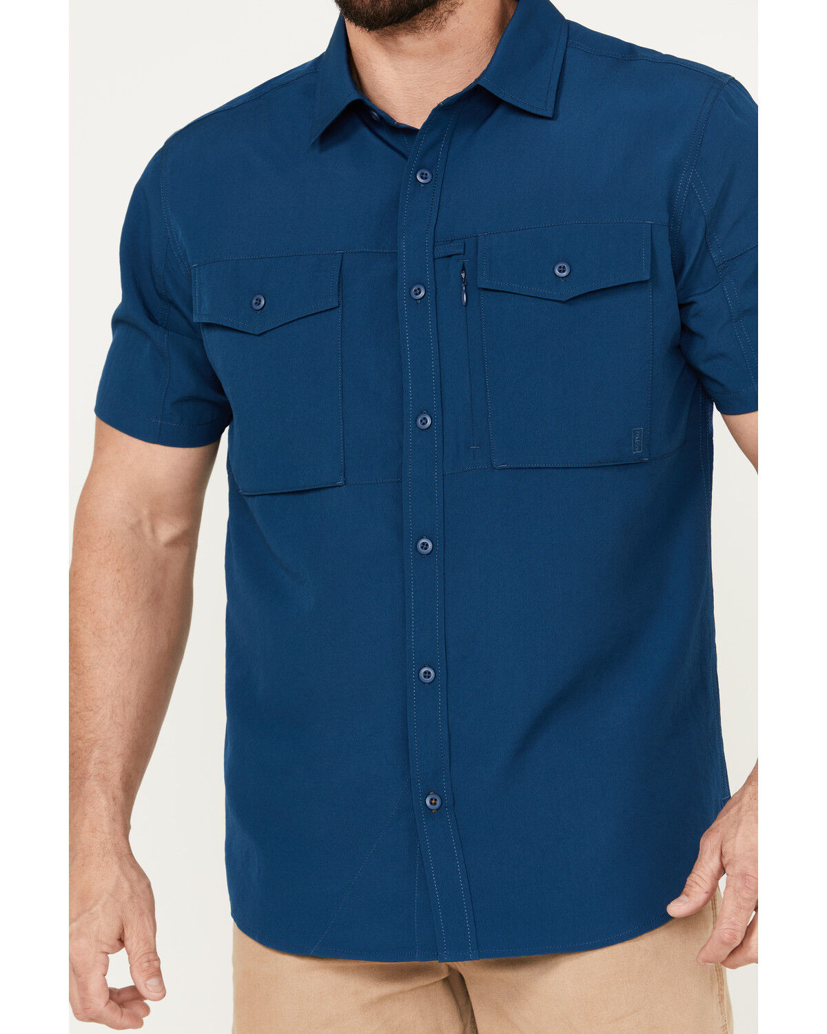 Image #3 - Brothers and Sons Men's Sun Short Sleeve Button-Down Western Shirt, Dark Blue, hi-res