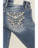 Image #2 - Miss Me Women's Dark Wash Mid Rise Bootcut Patchwork Flap Stretch Denim Jeans, Dark Wash, hi-res
