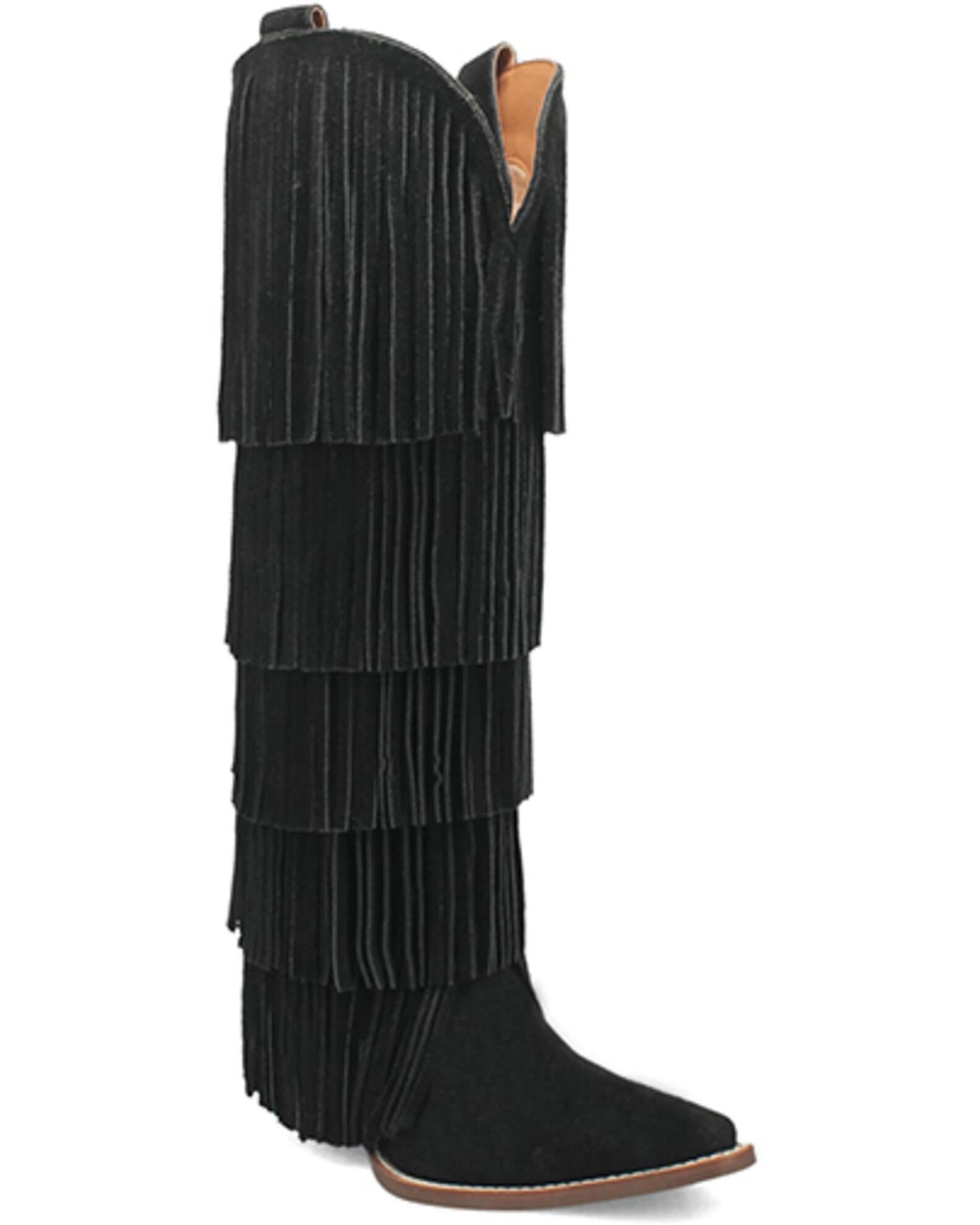 Dingo Women s Wild Child Suede Fringe Tall Western Boots Pointed Toe Country Outfitter