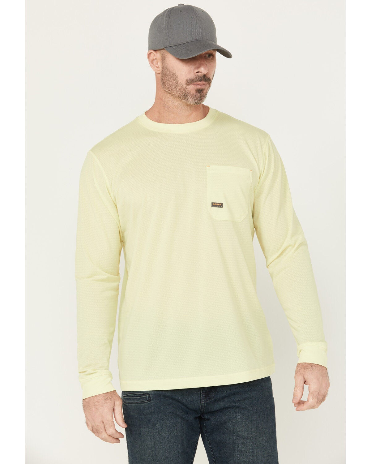 Ariat Men's Rebar Heat Fighter Long Sleeve Work Shirt, Light Green, hi-res