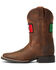 Image #2 - Ariat Boys' Boot Barn Exclusive Orguillo Mexicano II Distressed Western Boot - Broad Square Toe , Brown, hi-res