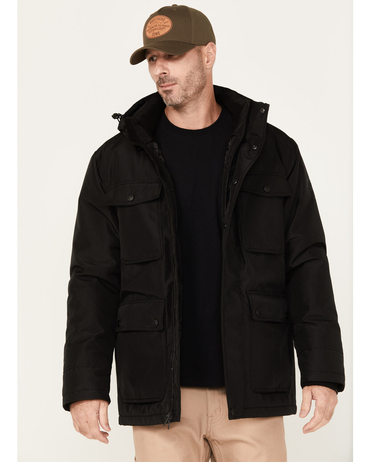 Image #1 - Brothers and Sons Men's Insulated Parka, Black, hi-res