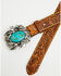 Image #2 - Shyanne Women's Floral Tooled Buckle Belt, Brown, hi-res
