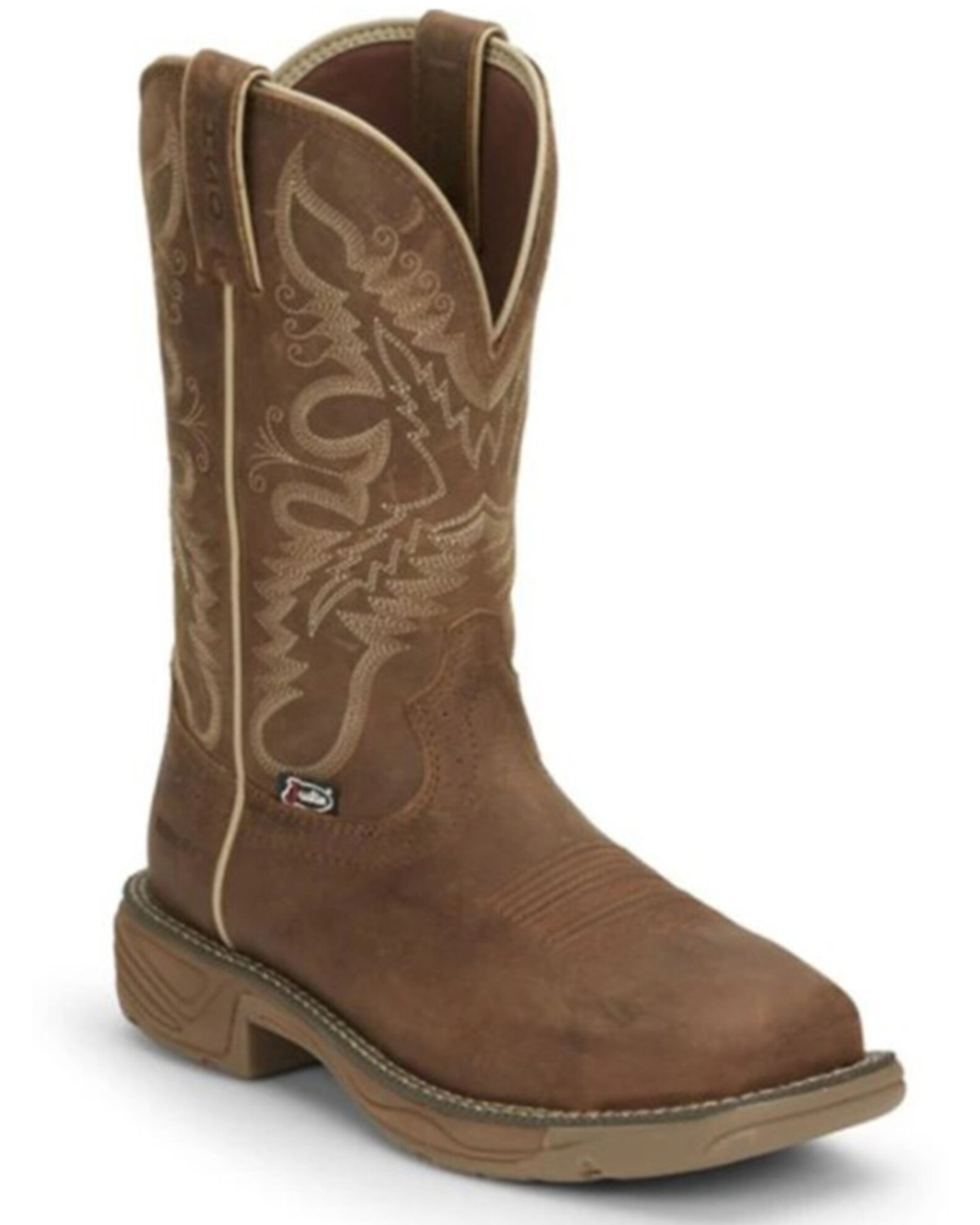 Justin men's stampede tan waterproof work boots store