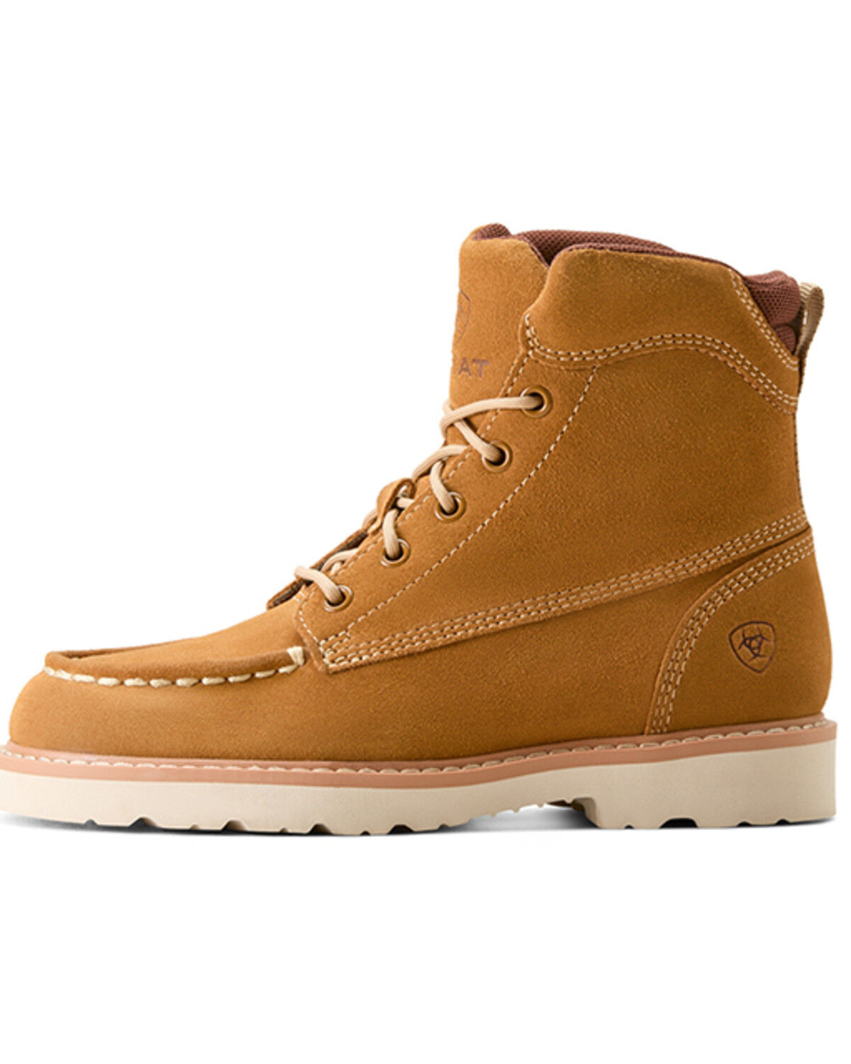 Image #2 - Ariat Boys' Rebar Lift Suede Boots - Moc Toe, Brown, hi-res