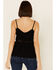 Very J Women's Crochet Embroidered Cami Tank Top , Black, hi-res