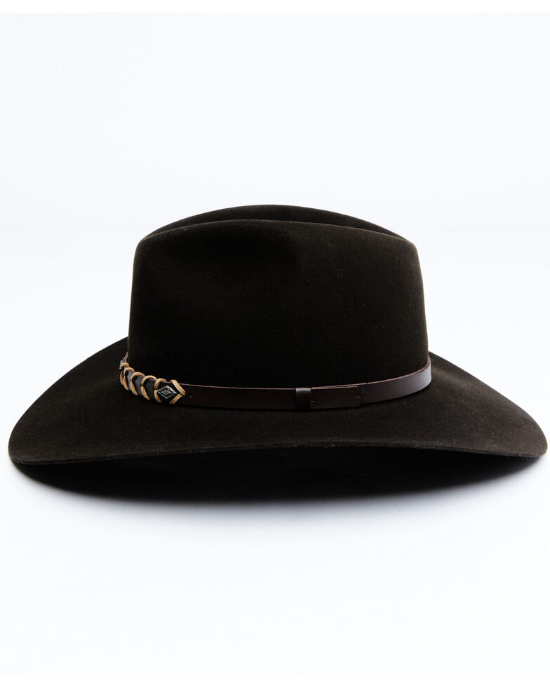 Rodeo King 5X Chocolate Tracker Bonded Leather Western Felt Hat, Chocolate, hi-res