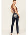 Image #1 - Miss Me Women's Dark Wash Mid Rise Stretch Bootcut Jeans , Dark Wash, hi-res