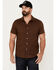 Image #1 - Brixton Men's Charter Solid Short Sleeve Button-Down Shirt, Brown, hi-res