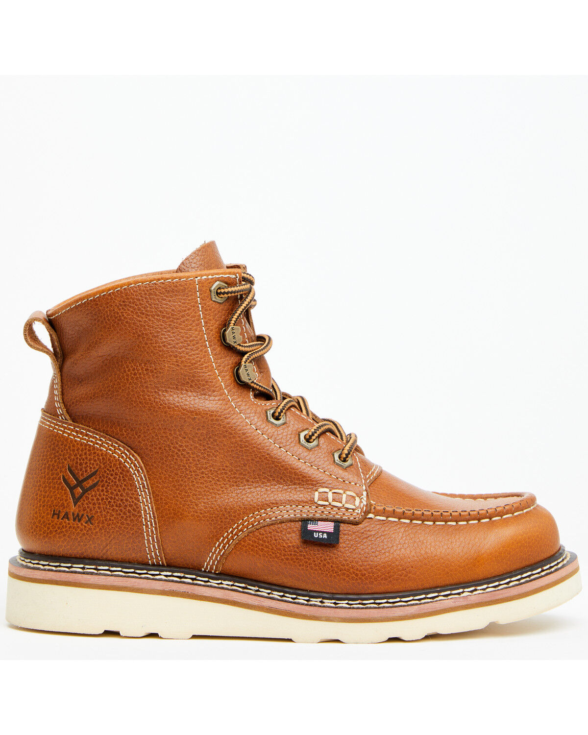 Image #2 - Hawx Men's 6" USA Pitstop Wedge Redesigned Work Boots - Soft Toe, Brown, hi-res