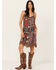 Image #2 - Idyllwind Women's Yearling Printed Fringe Mini Slip Dress, Dark Brown, hi-res