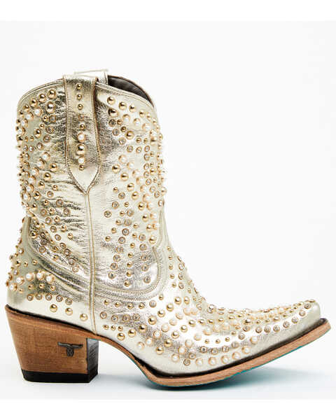 Image #2 - Boot Barn X Lane Women's Exclusive Dolly Metallic Leather Western Bridal Booties - Snip Toe, Gold, hi-res