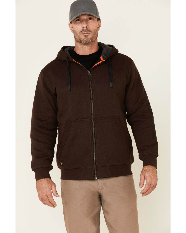 Hawx Men's Brown Martin Insulated Zip-Front Hooded Work Jacket , Brown, hi-res