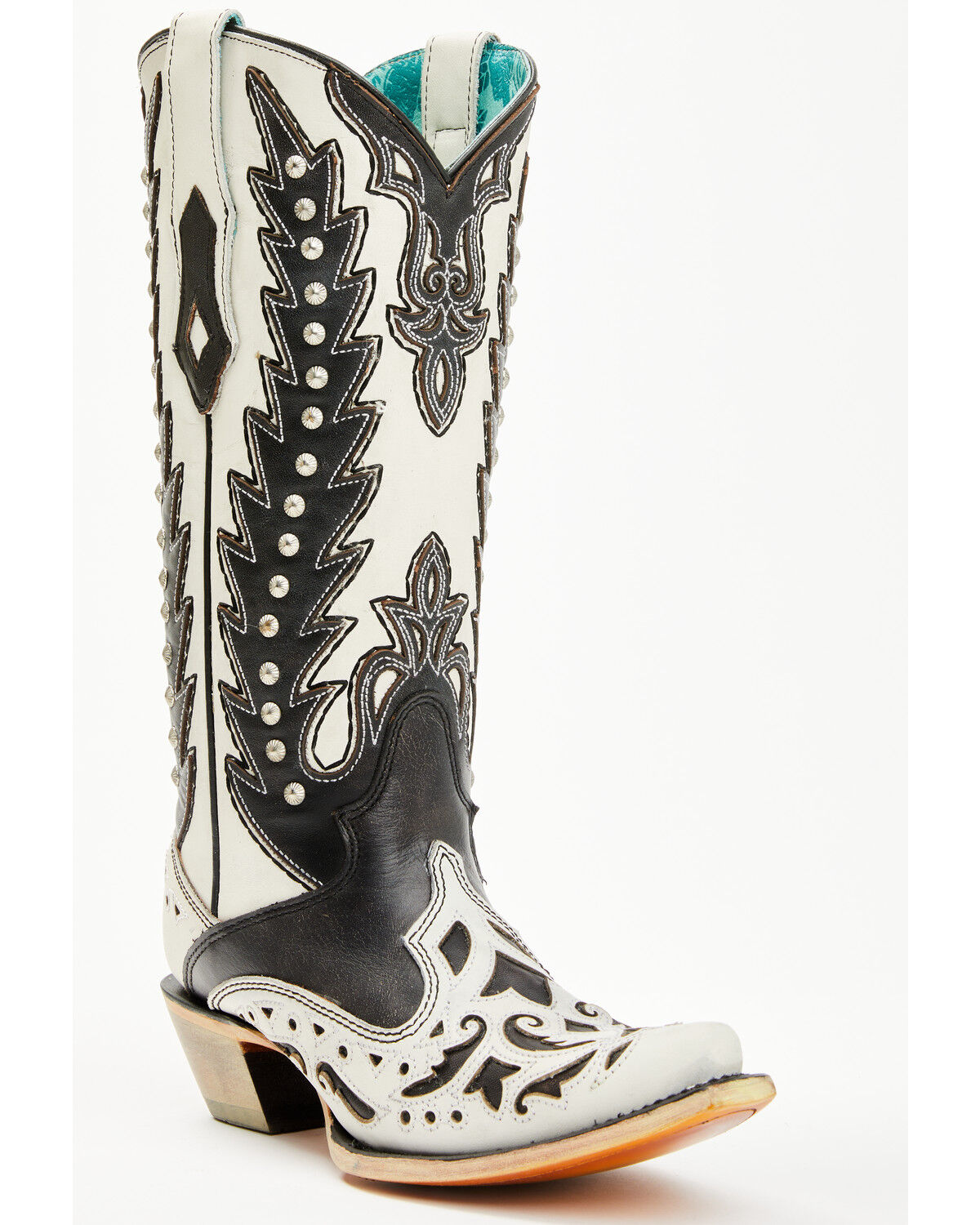 Image #1 - Corral Women's Inlay And Embroidered Western Boots - Snip Toe, White, hi-res