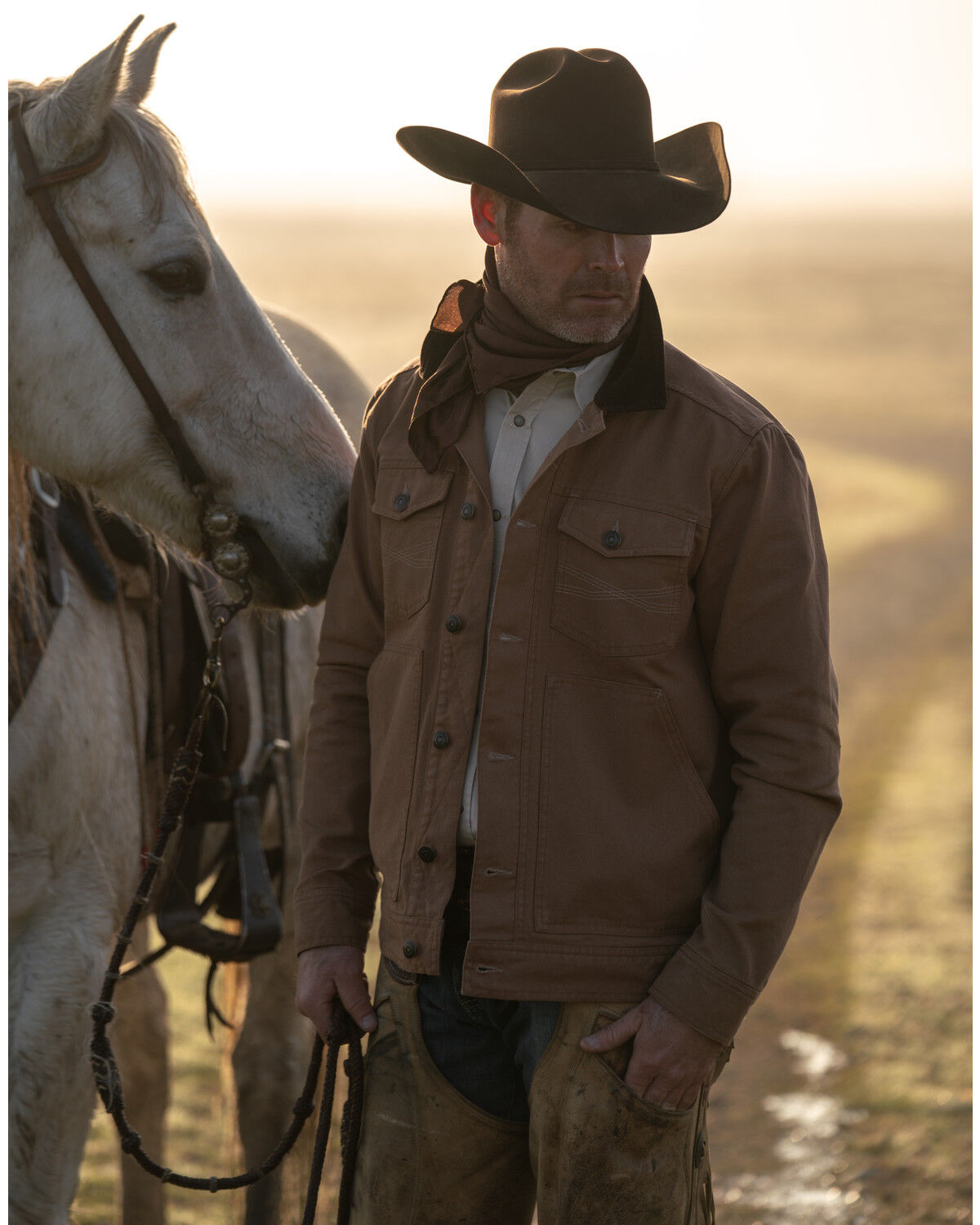 Image #1 - Blue Ranchwear Men's Copper Duck Canvas Button-Front Trucker Rust Jacket, Rust Copper, hi-res