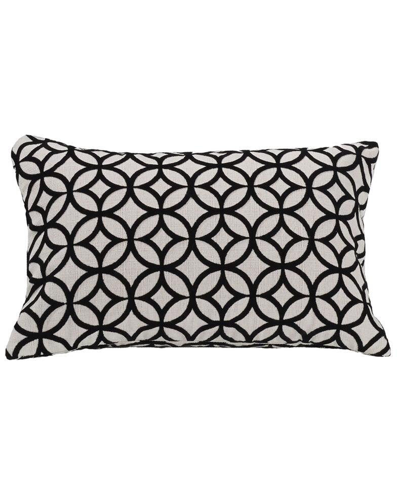 HiEnd Accents Black Augusta Cutted Velvet Pillow, Black, hi-res