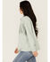 Image #2 - Rock & Roll Denim Women's Faux Suede Front Fringe Shacket, Mint, hi-res