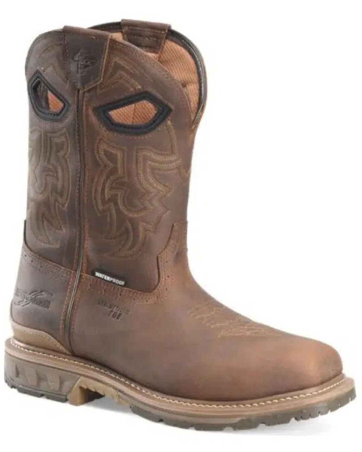 Image #1 - Double H Men's 11" Phantom Rider Waterproof Western Work Boots - Composite Toe, Copper, hi-res