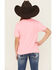 Image #4 - Ariat Girls' Boot Barn Exclusive Cowhide Logo Short Sleeve Graphic Tee, Pink, hi-res