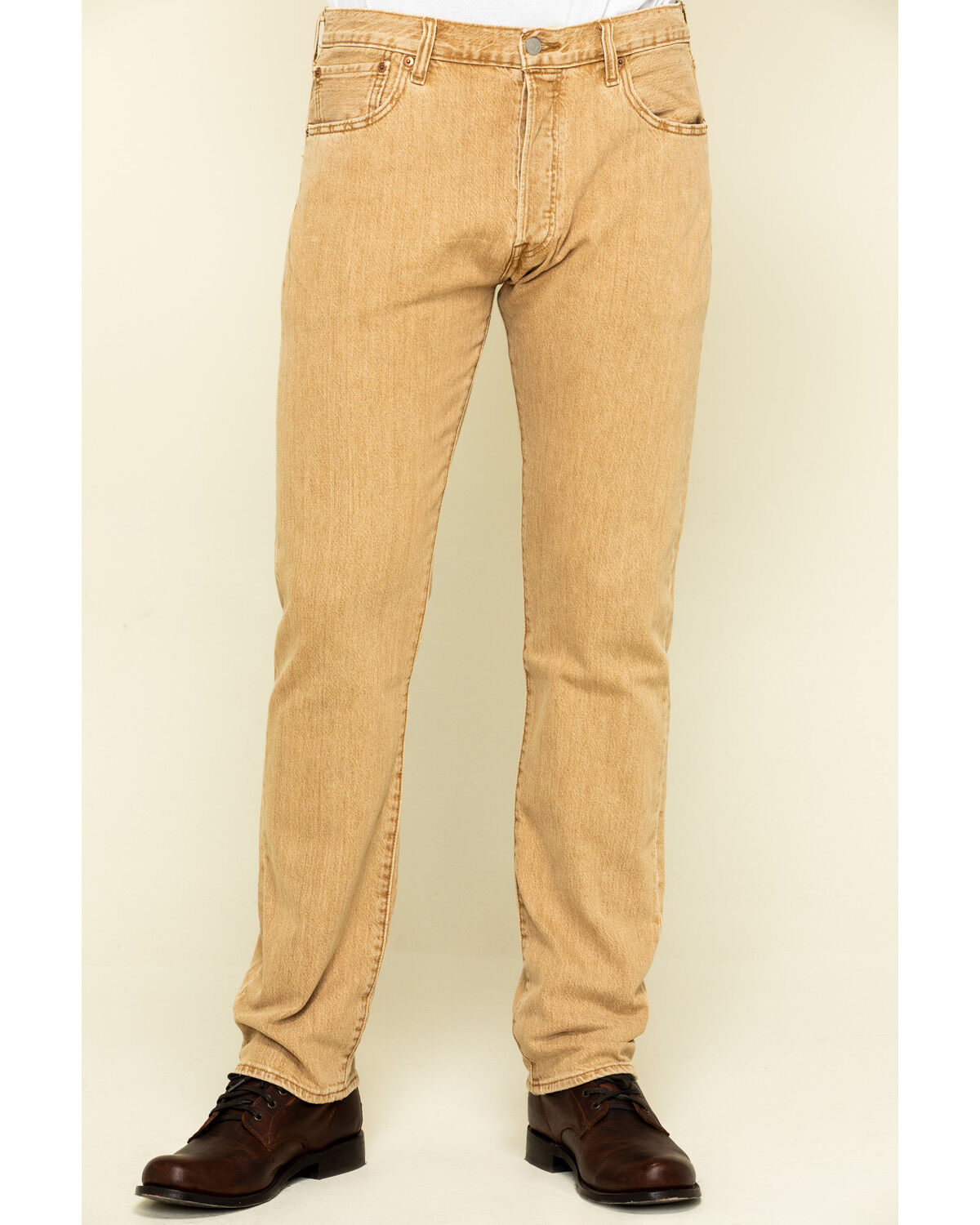 tan straight leg jeans