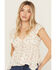 Image #1 - Wild Moss Women's Floral Print Hanky Hem Top, Multi, hi-res