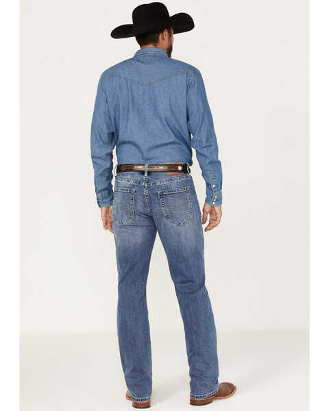Image #1 - Hooey Men's Double Barrel Medium Wash Stackable Bootleg Jeans , Medium Wash, hi-res