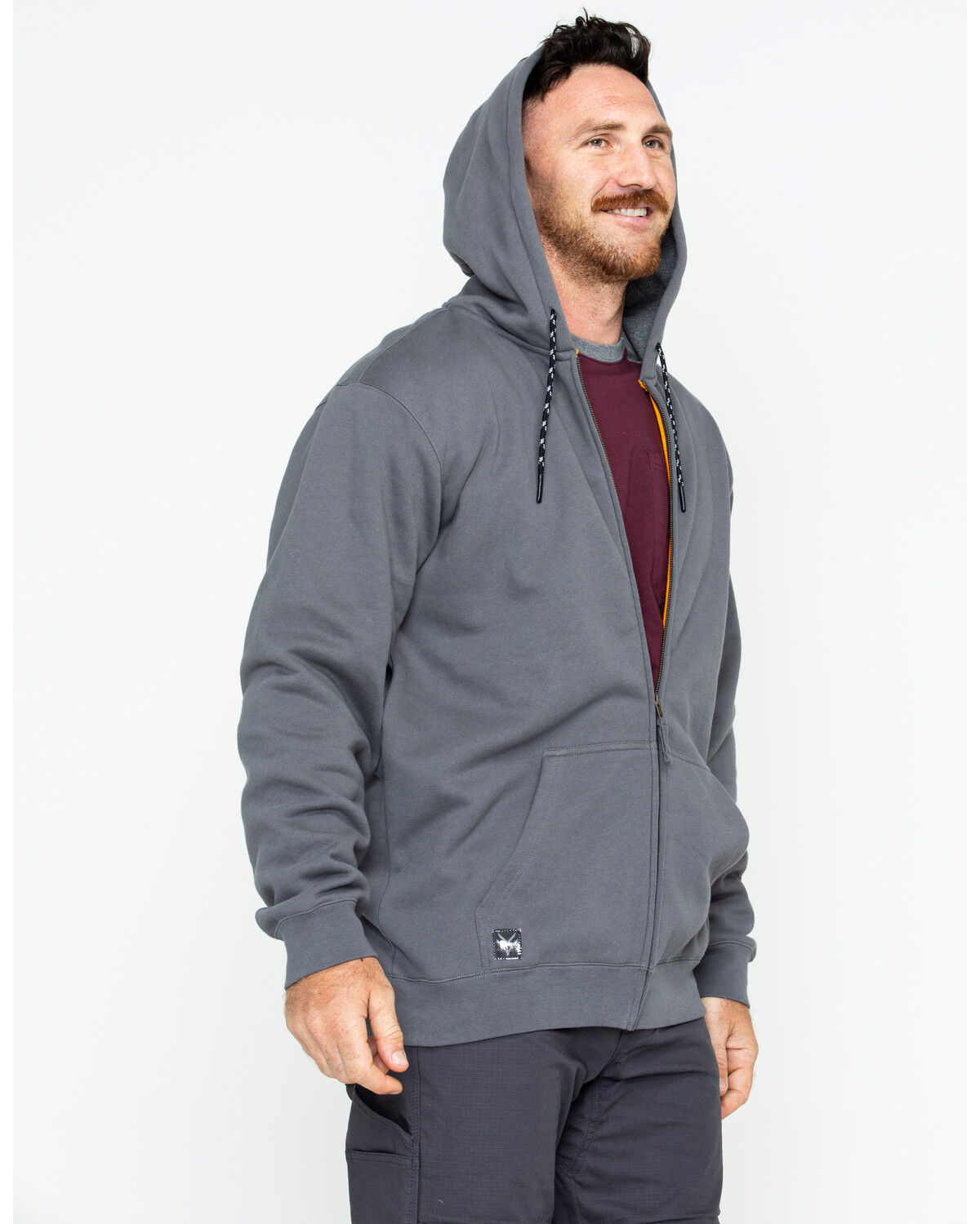 Image #4 - Hawx Men's Zip-Front Hooded Work Jacket, Charcoal, hi-res
