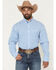 Image #1 - George Strait by Wrangler Men's Plaid Print Long Sleeve Button-Down Stretch Western Shirt, Blue, hi-res
