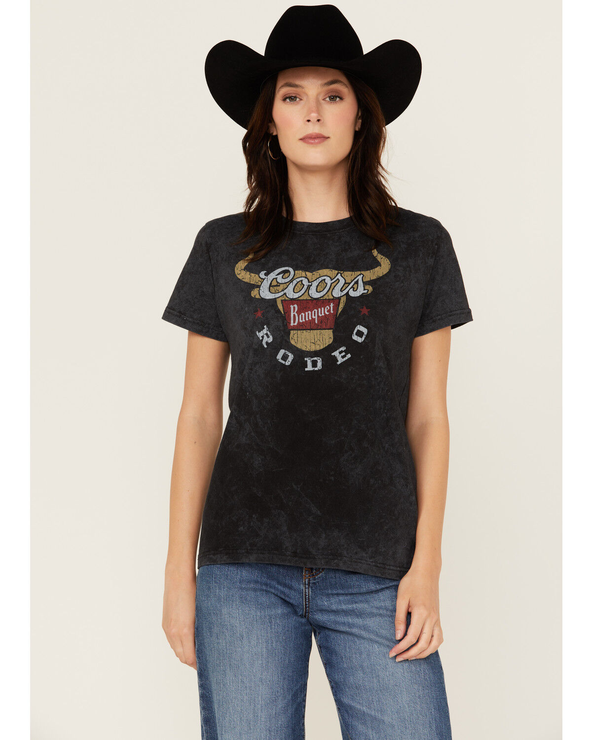 Image #1 - Coors Women's Banquet Logo Steer Head Short Sleeve Graphic Tee, Black, hi-res