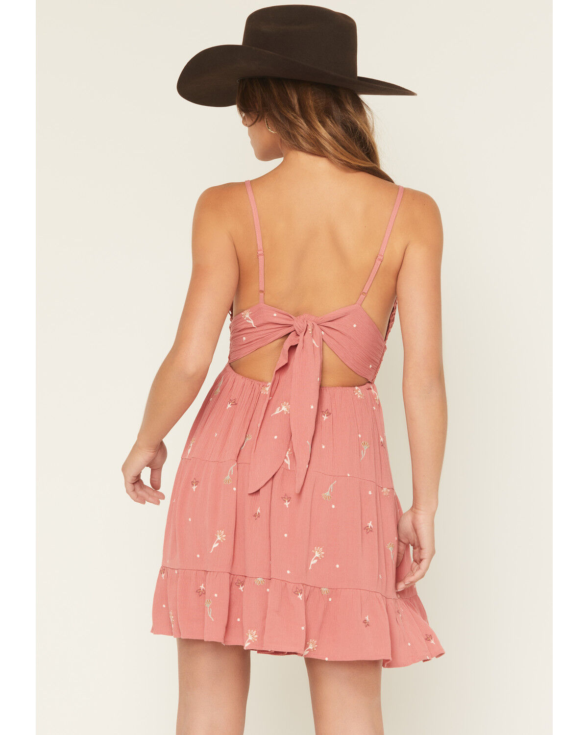 Image #4 - A.T.A.P Women's Crochet Embroidered Sleeveless Mini Dress, Pink, hi-res