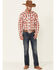 Image #2 - Wrangler 20X Men's Advanced Comfort Large Plaid Print Long Sleeve Snap Western Shirt , Red, hi-res