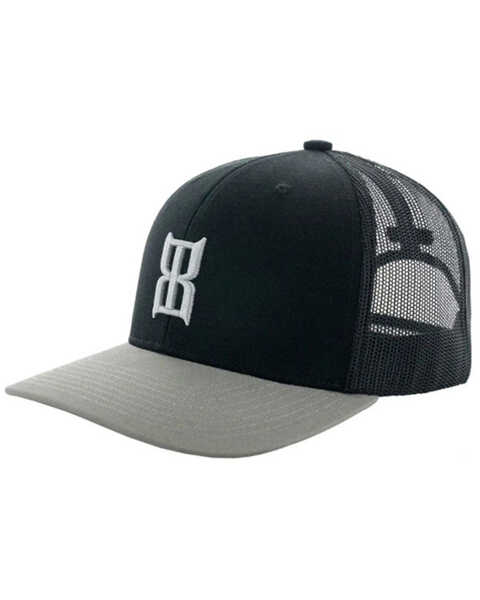 Bex Men's Silver & Black Steel Logo Mesh-Back Ball Cap , Black, hi-res