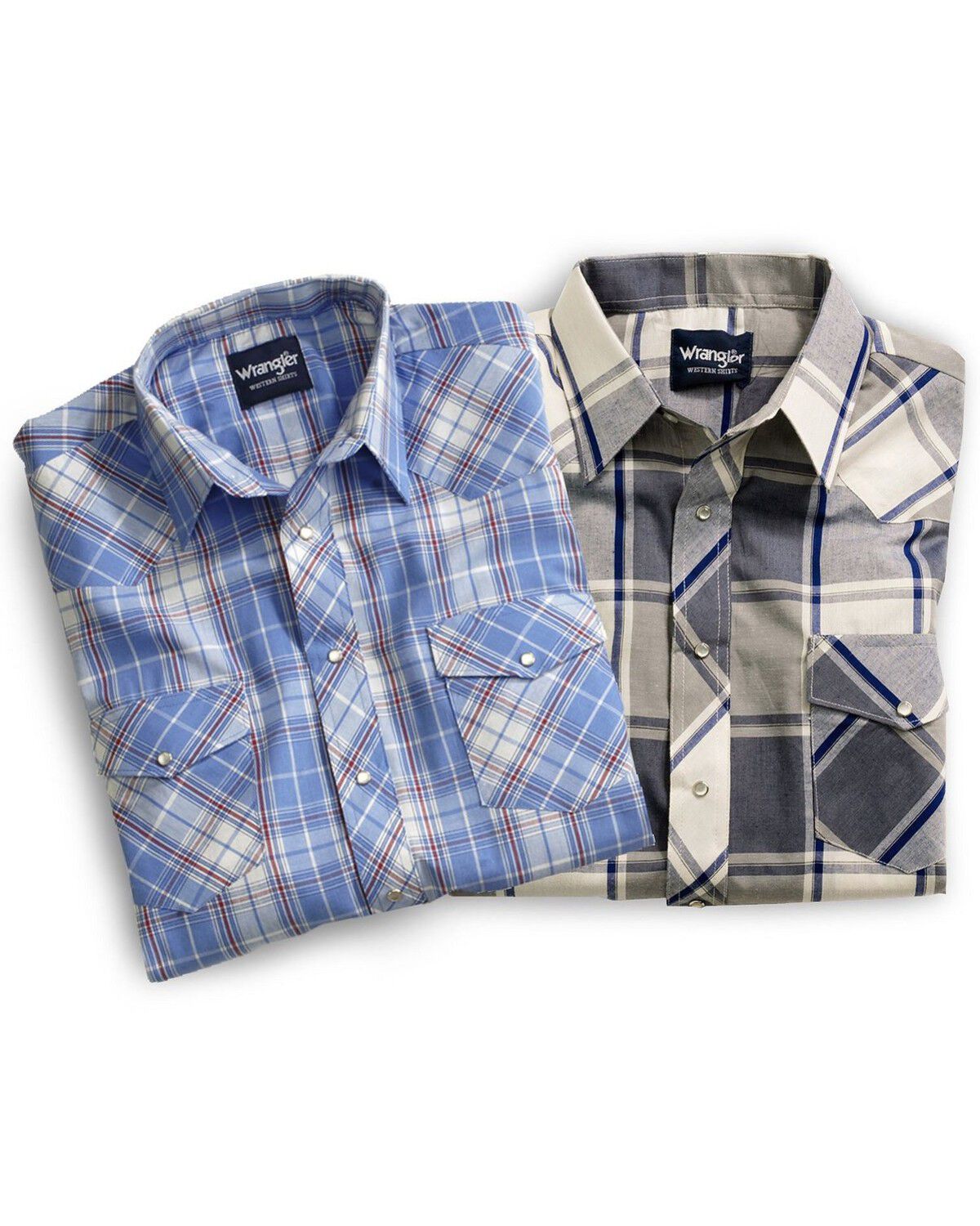 Image #2 - Wrangler Men's Assorted Classic Short Sleeve Western Shirt - Big & Tall, Plaid, hi-res